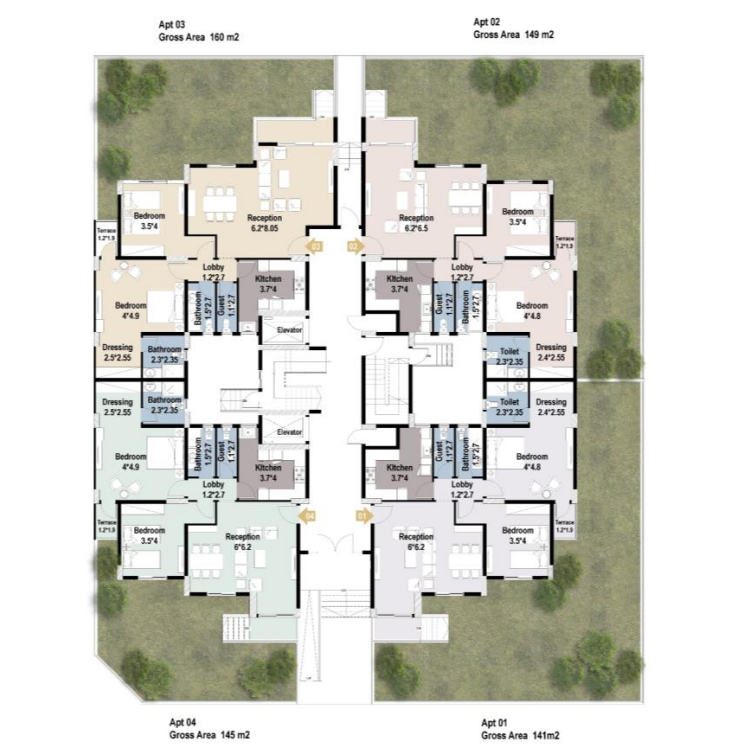 Floor plan for apartment at Mayan El Shorouk