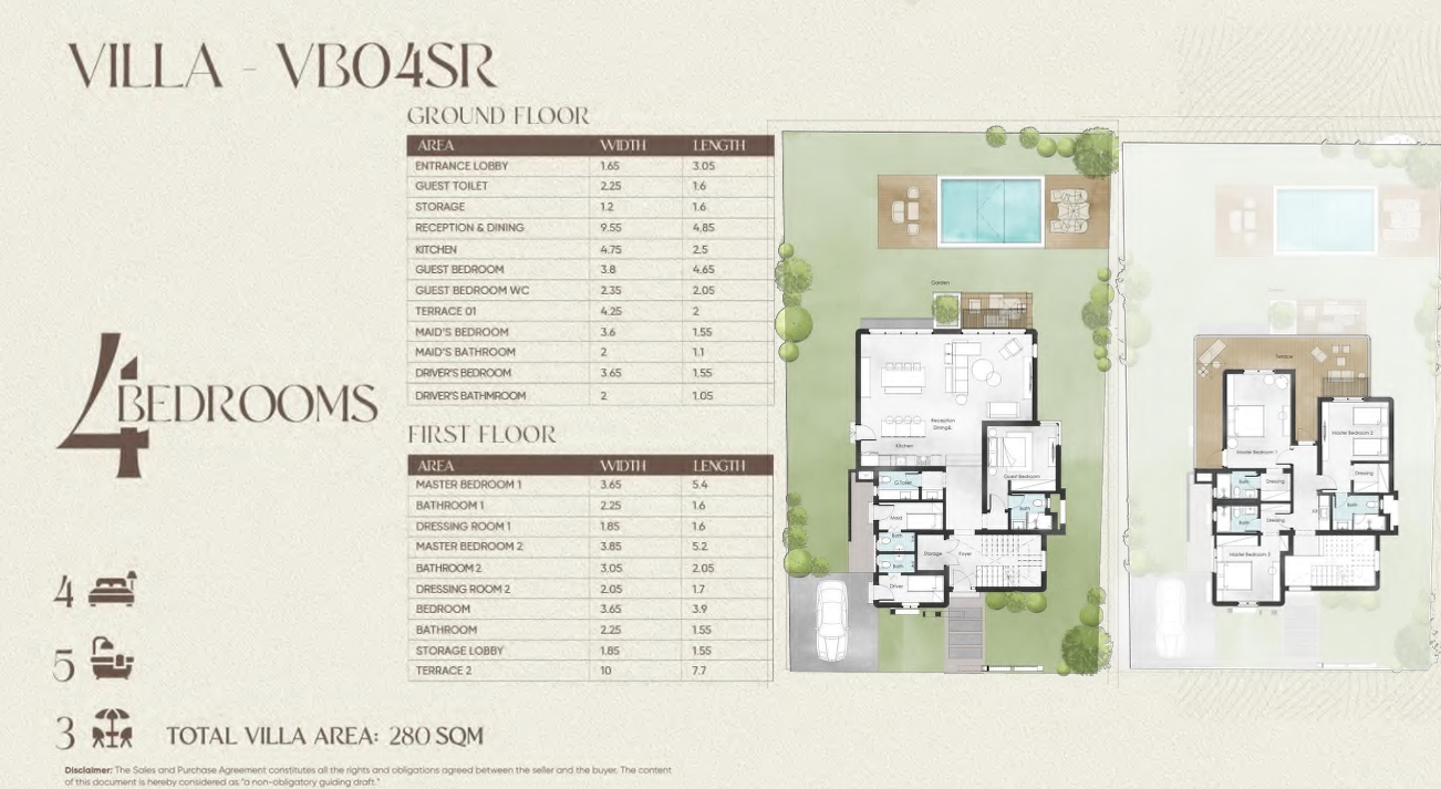 Floor plan for villa at Beit Al Bahr
