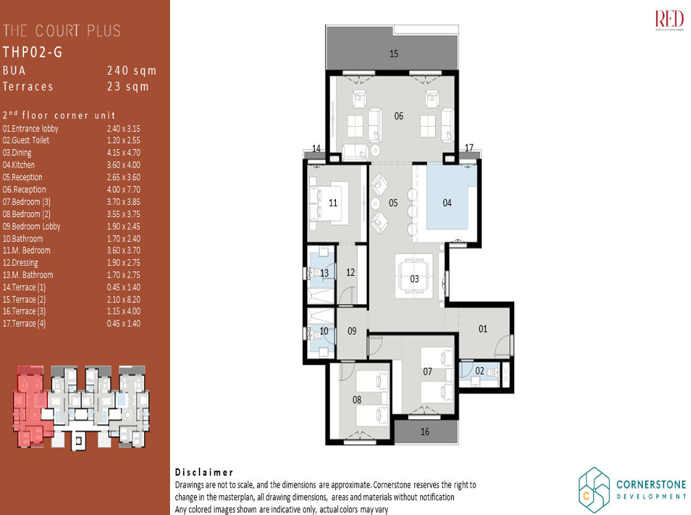 Floor plan for apartment at Red