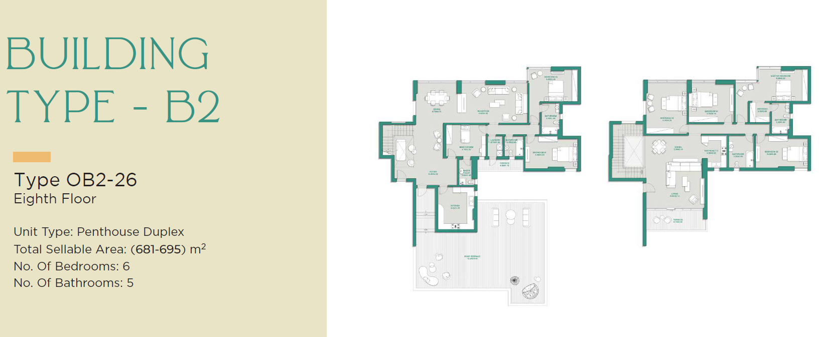 Floor plan for duplex at Jade Park