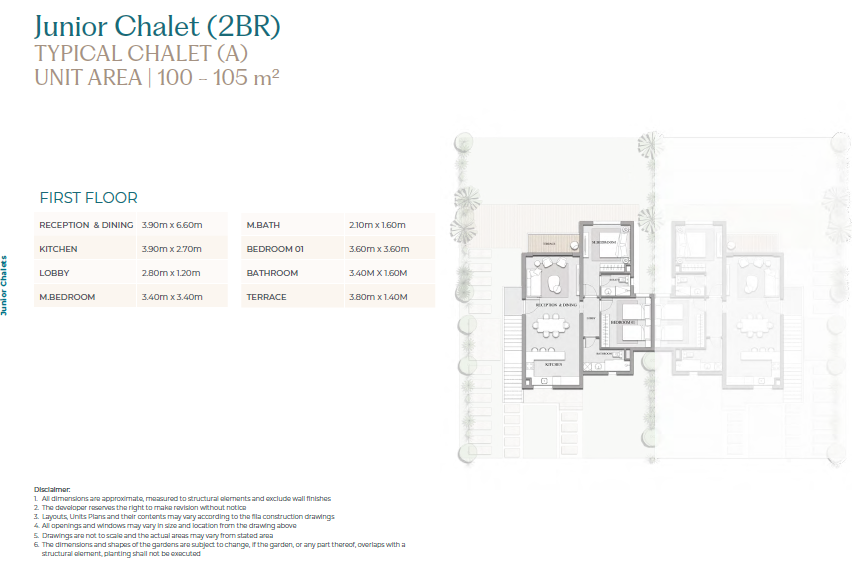 Floor plan for chalet at Perla North Coast