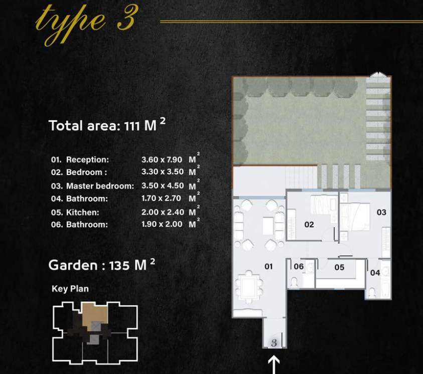 Floor plan for apartment at Sawary