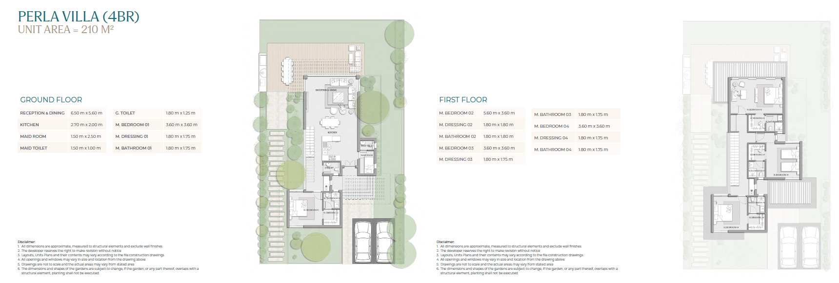 Floor plan for villa at Perla North Coast