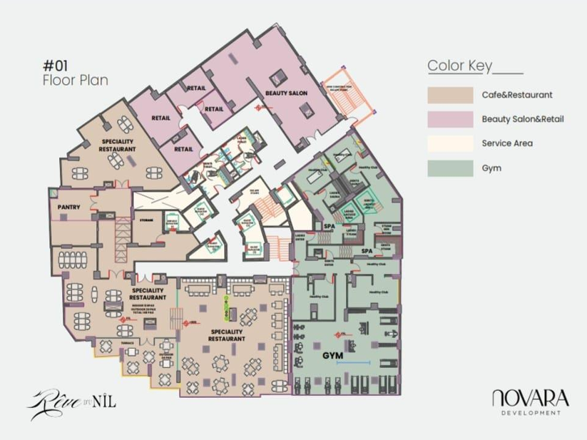 Floor plan for studio at Reve Du Nil