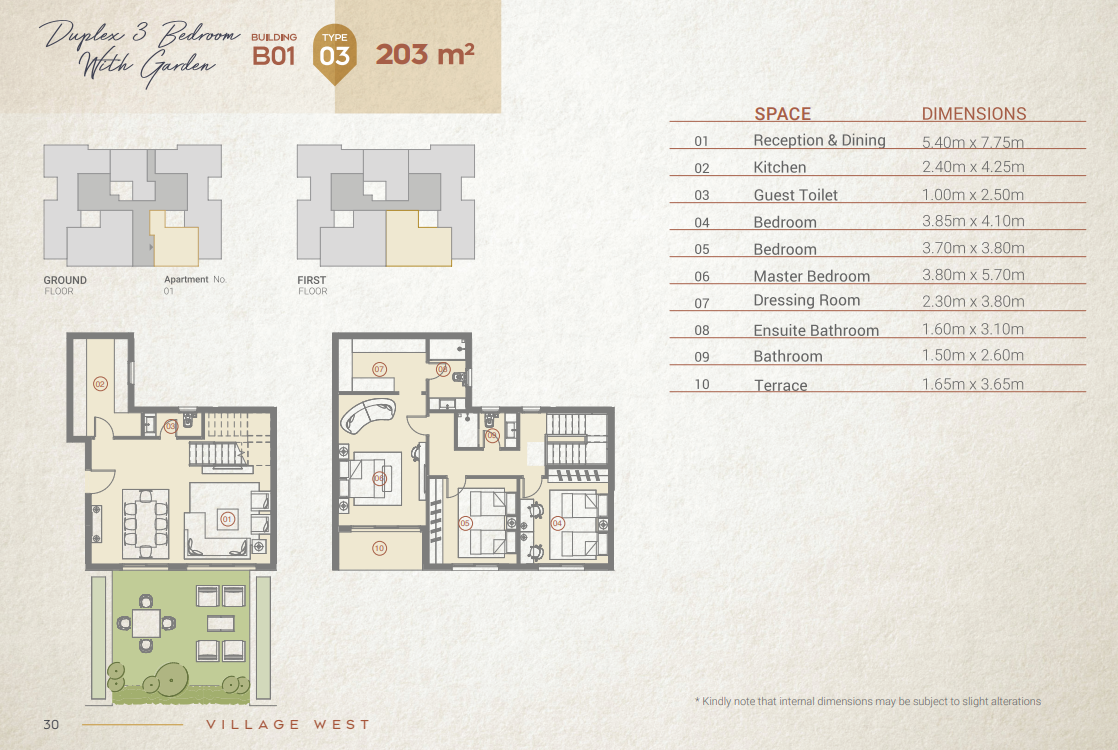 Floor plan for duplex at Village West
