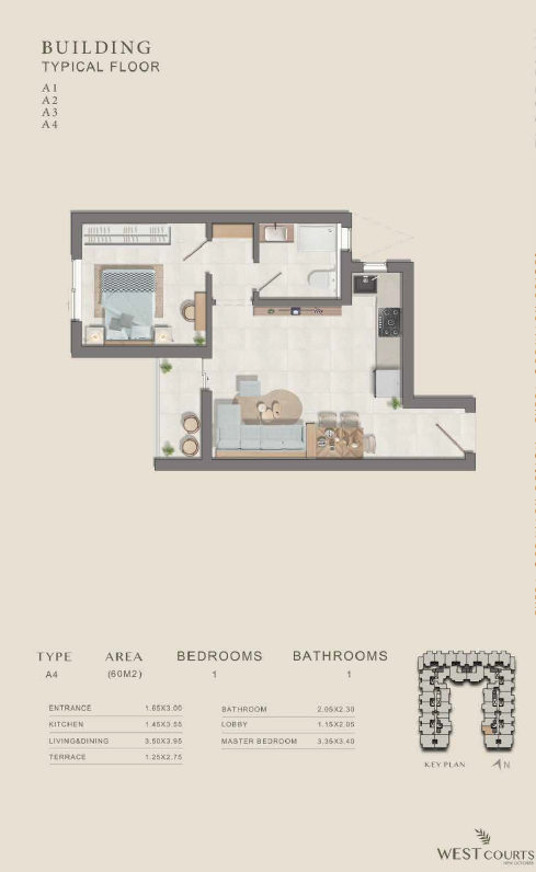 Floor plan for apartment at West Courts New October