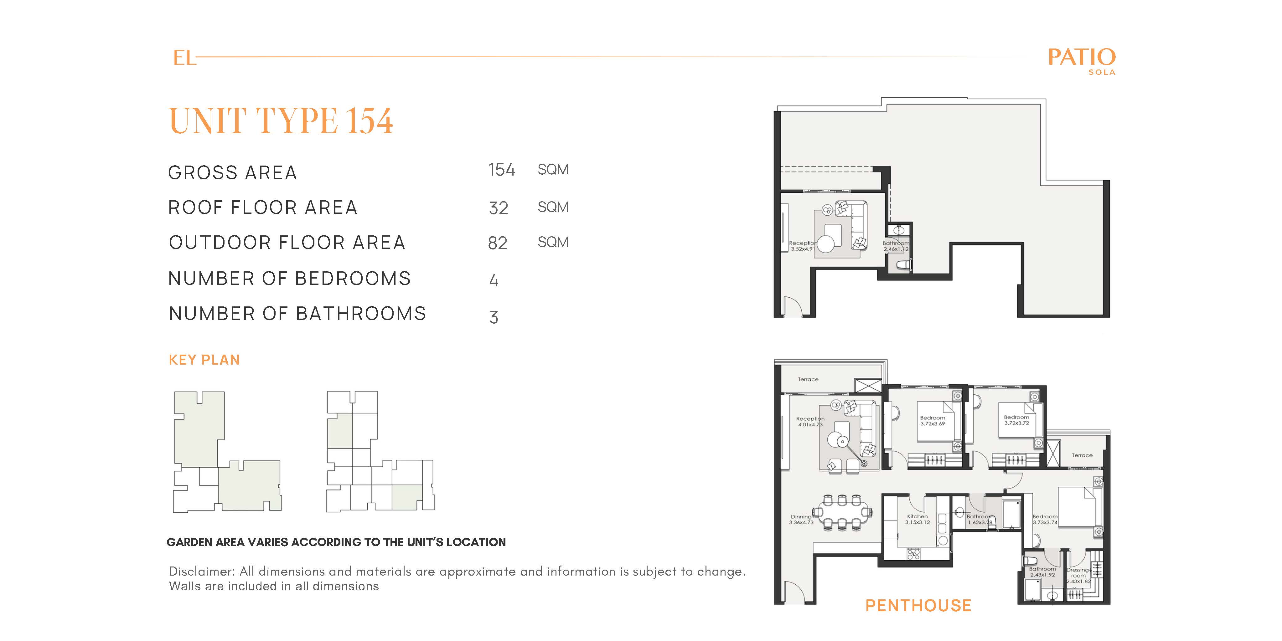 Floor plan for penthouse at El Patio Sola