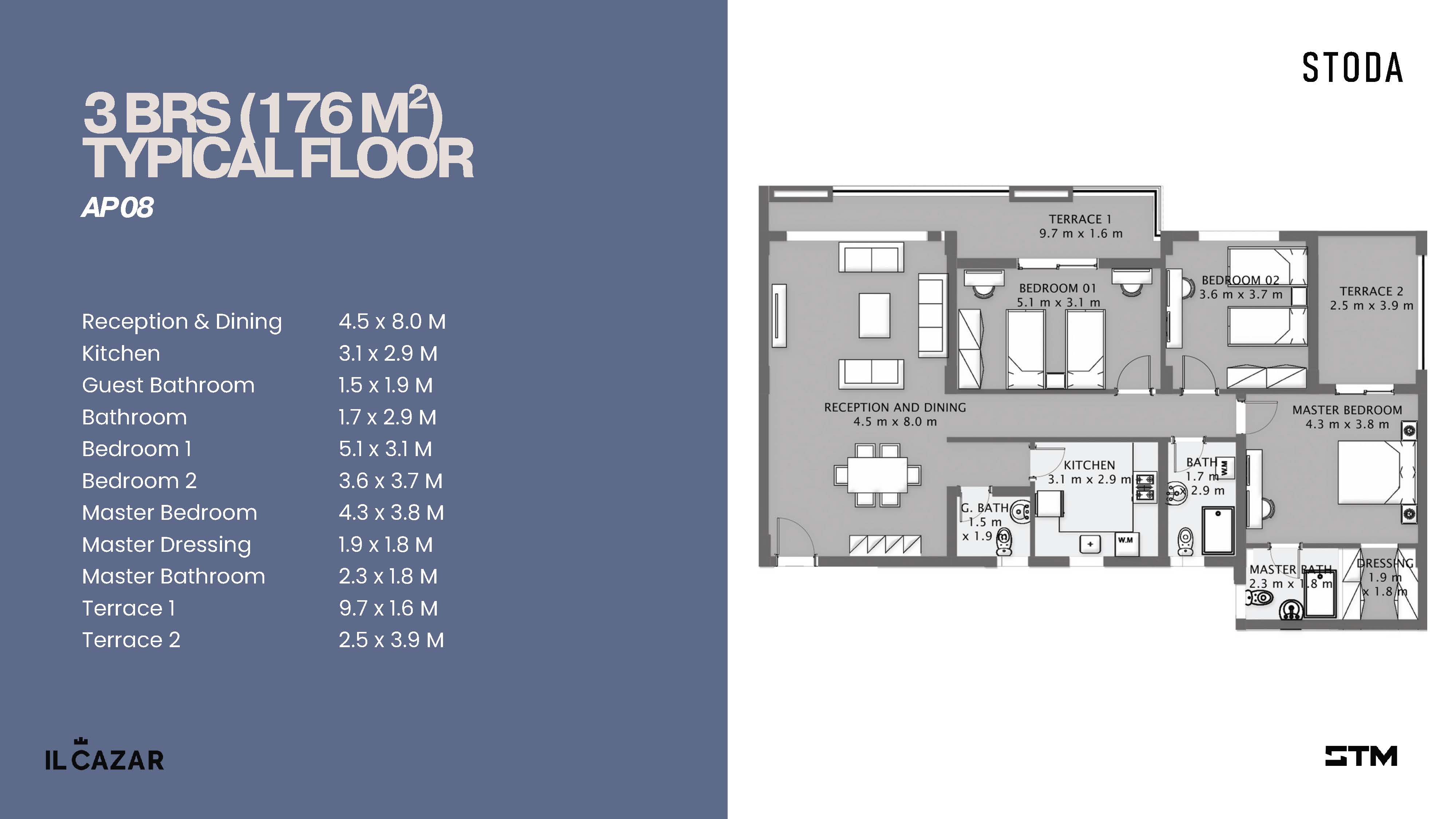 Floor plan for apartment at Stoda