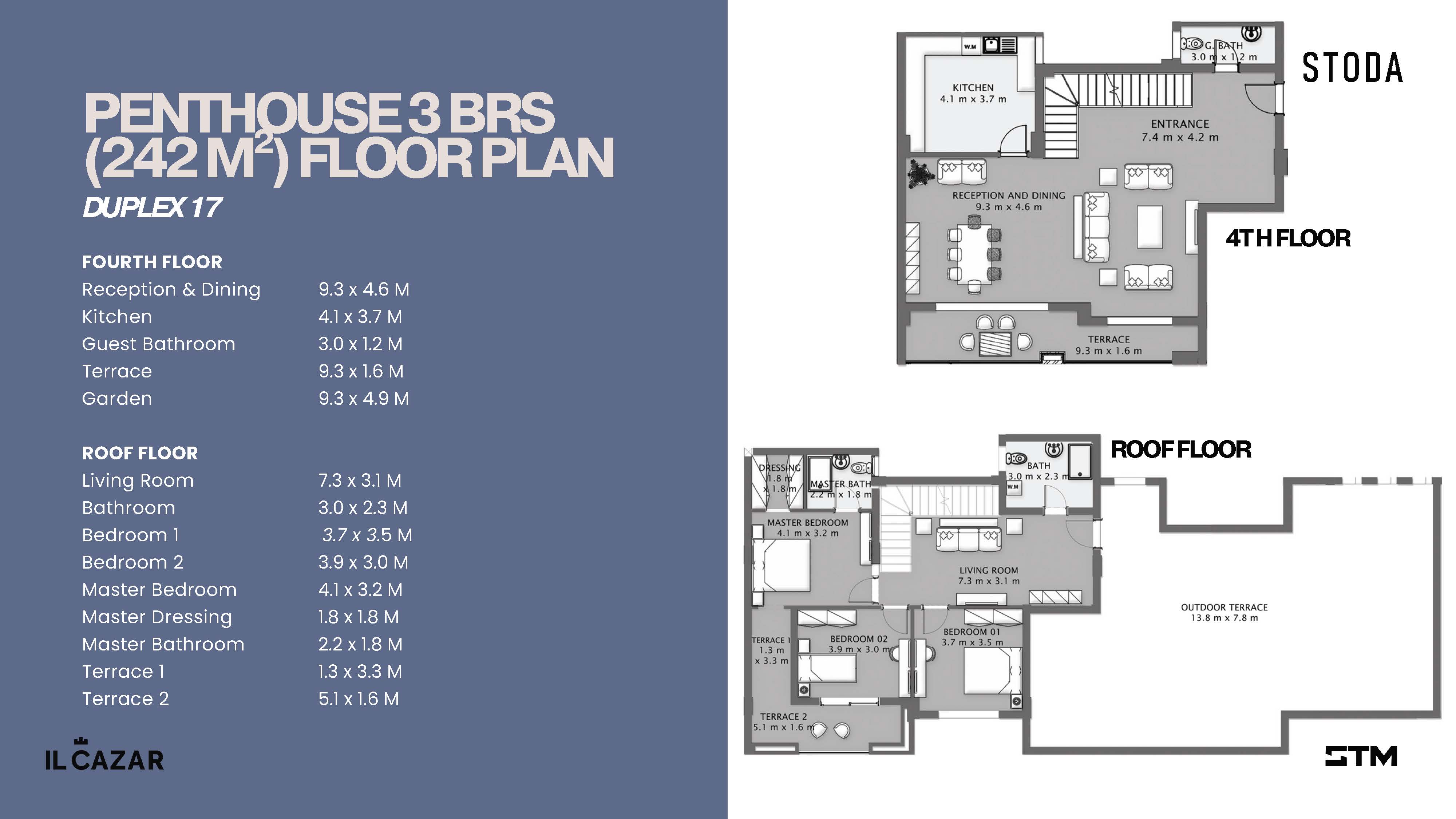 Floor plan for duplex at Stoda