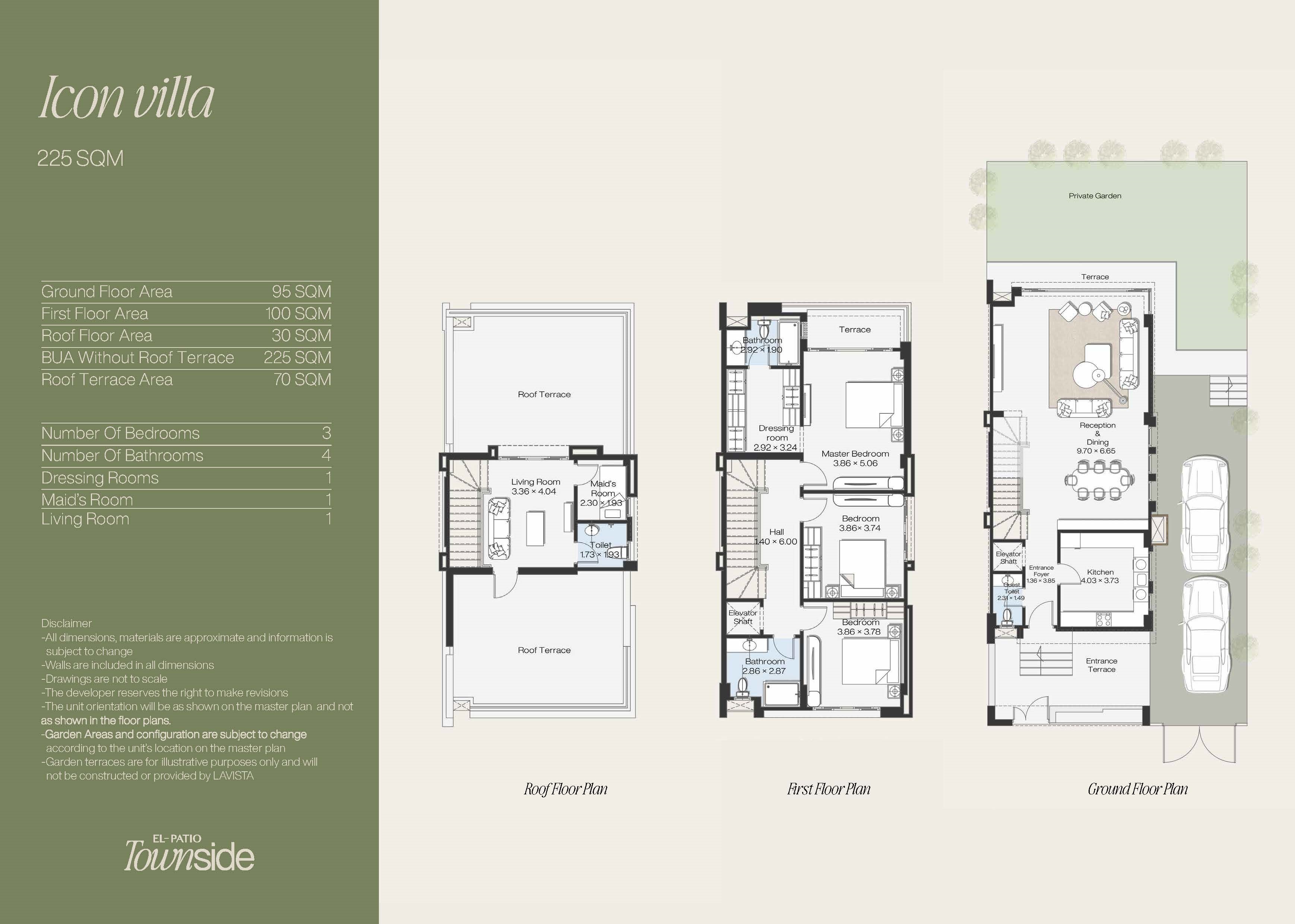 Floor plan for villa at EL PATIO TOWN SIDE