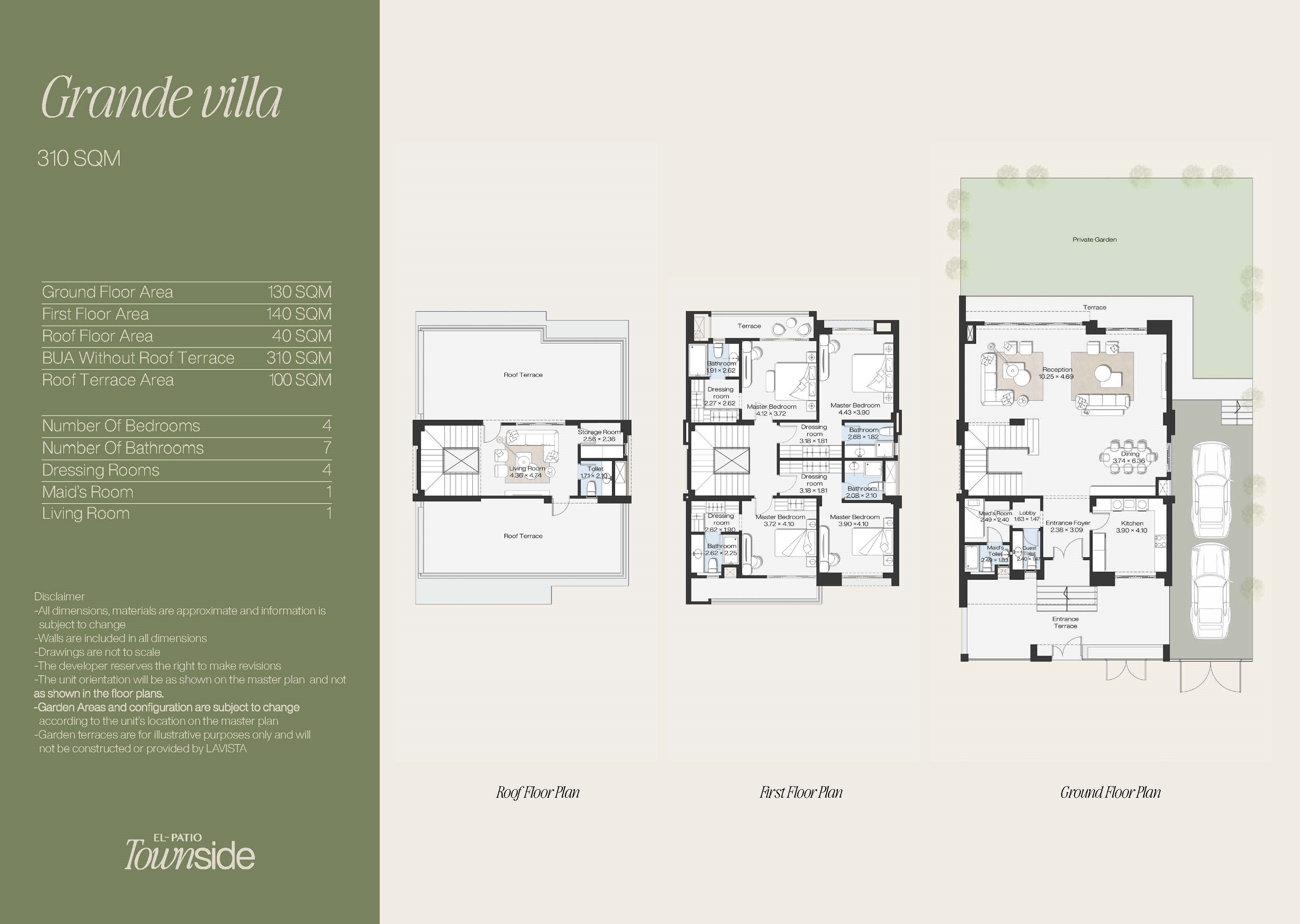 Floor plan for villa at EL PATIO TOWN SIDE