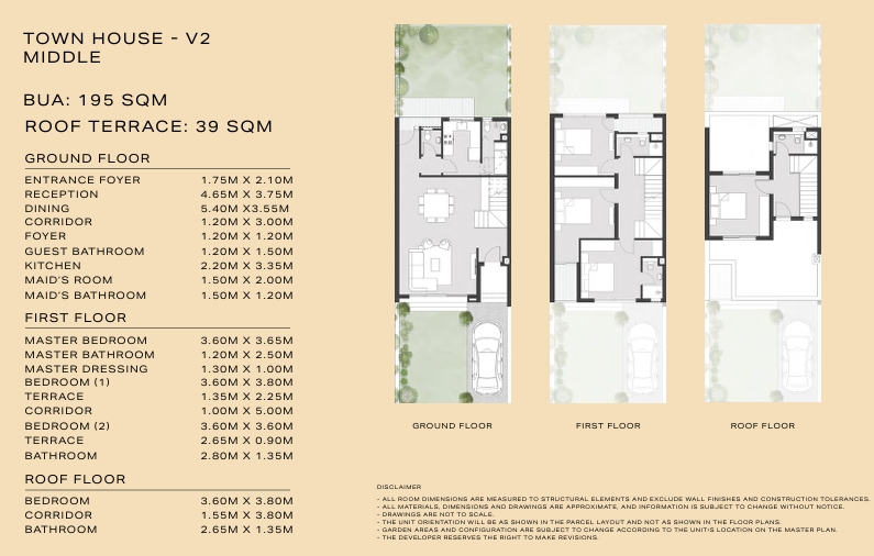 Floor plan for townhouse at Park Central
