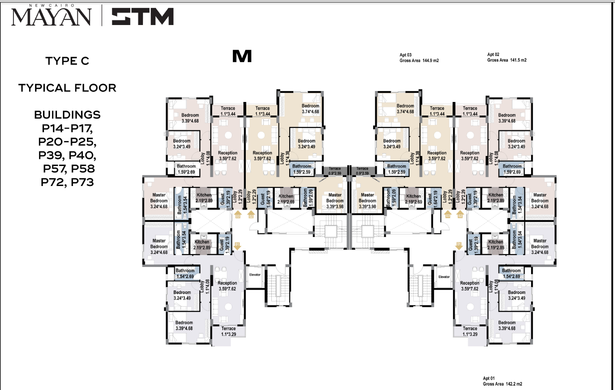 Floor plan for apartment at MAYAN