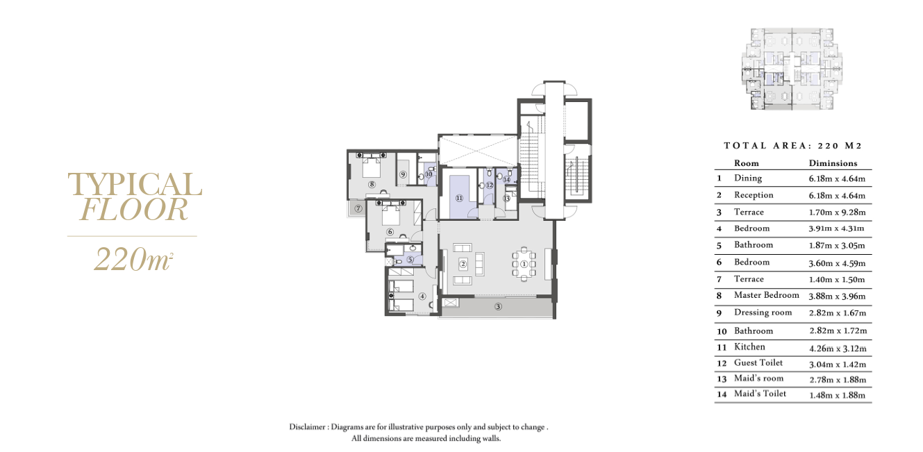 Floor plan for apartment at El Patio Oro -Phase 3