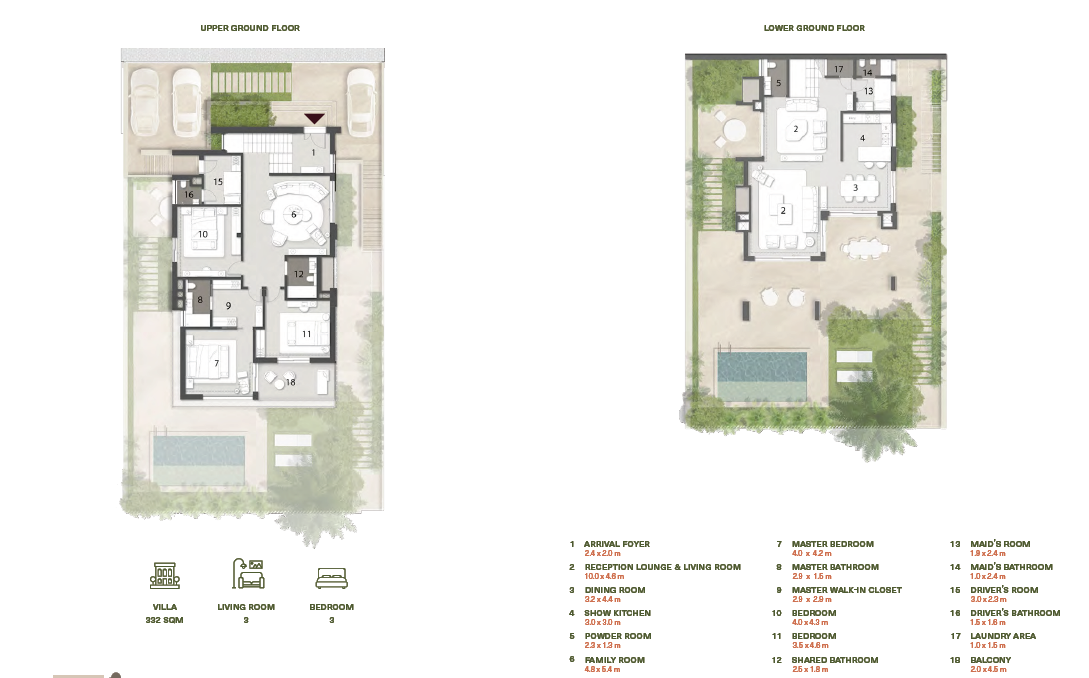 Floor plan for villa at Grova East Hills