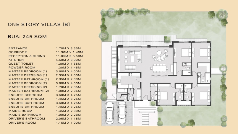Floor plan for villa at Park Central