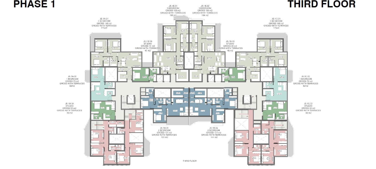 Floor plan for studio at J East-Phase 1