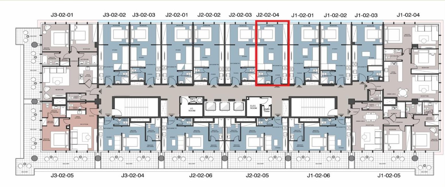 Floor plan for studio at Edge