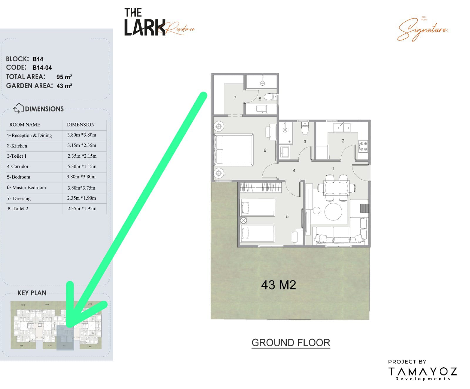 Floor plan for apartment at The Lark Residence