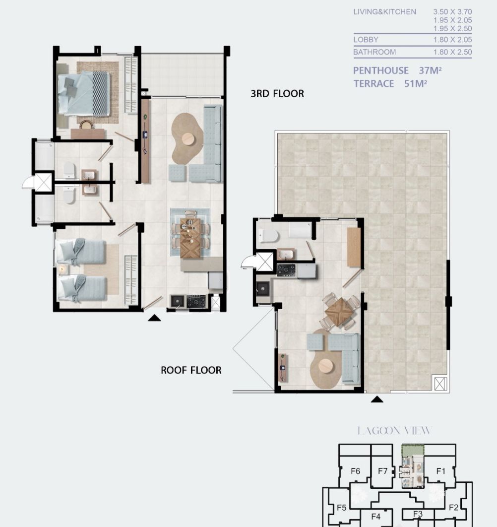 Floor plan for penthouse at Zahra Morshedy Group