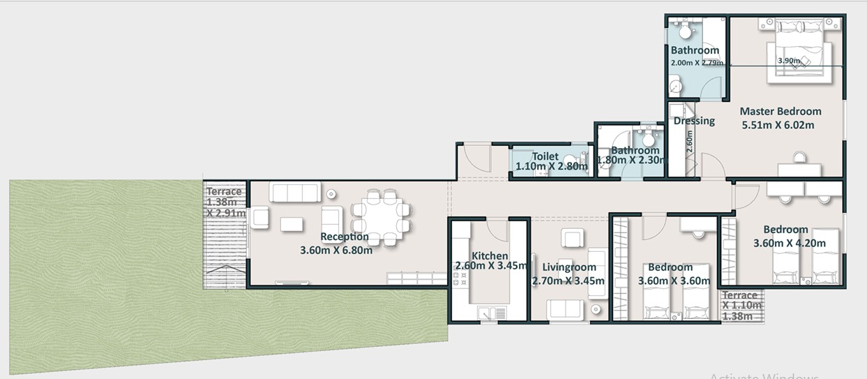 Floor plan for apartment at Cattleya