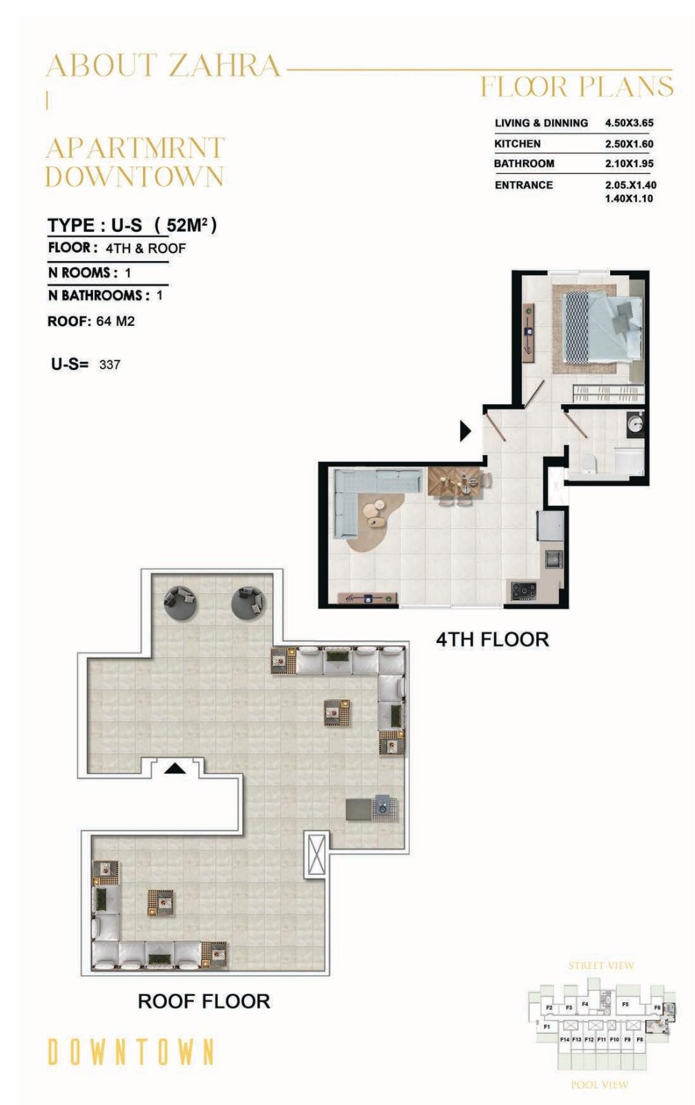Floor plan for apartment at Zahra Down Town