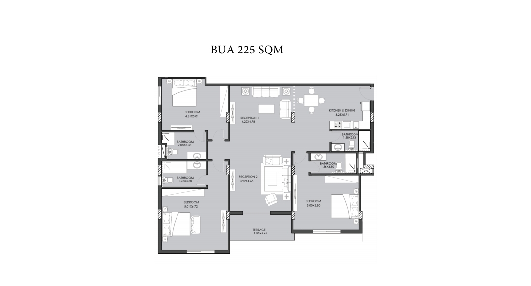 Floor plan for duplex at Direction White - Oyster