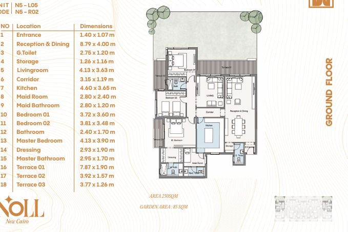 Floor plan for apartment at Noll