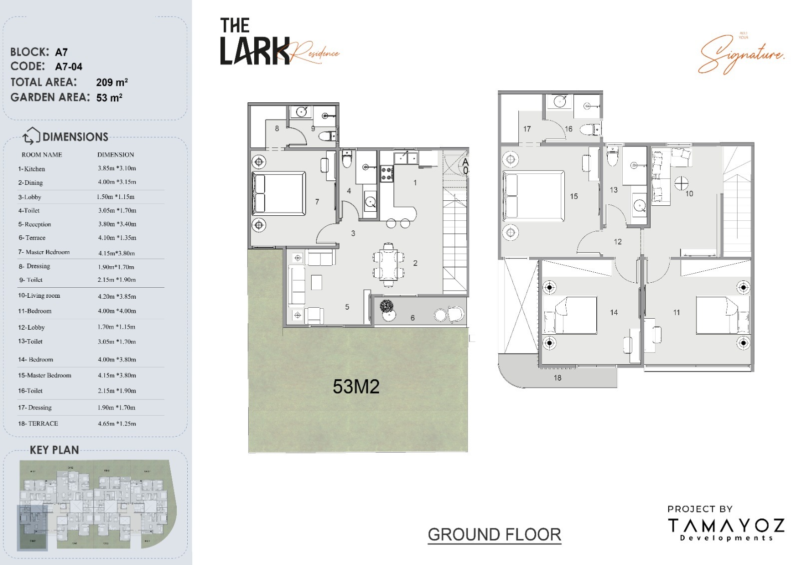 Floor plan for duplex at The Lark Residence