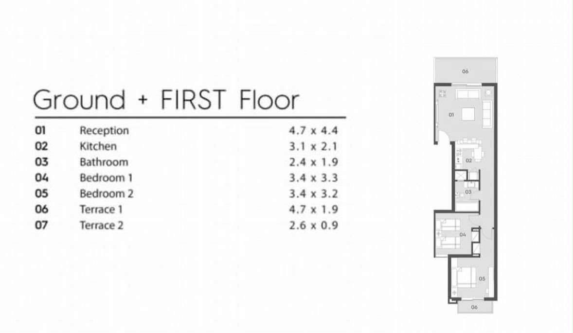 Floor plan for chalet at Brellia-The Groove