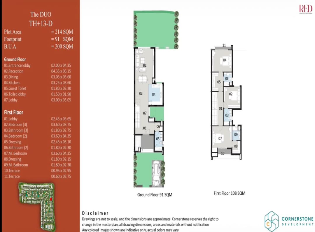 Floor plan for duplex at Red