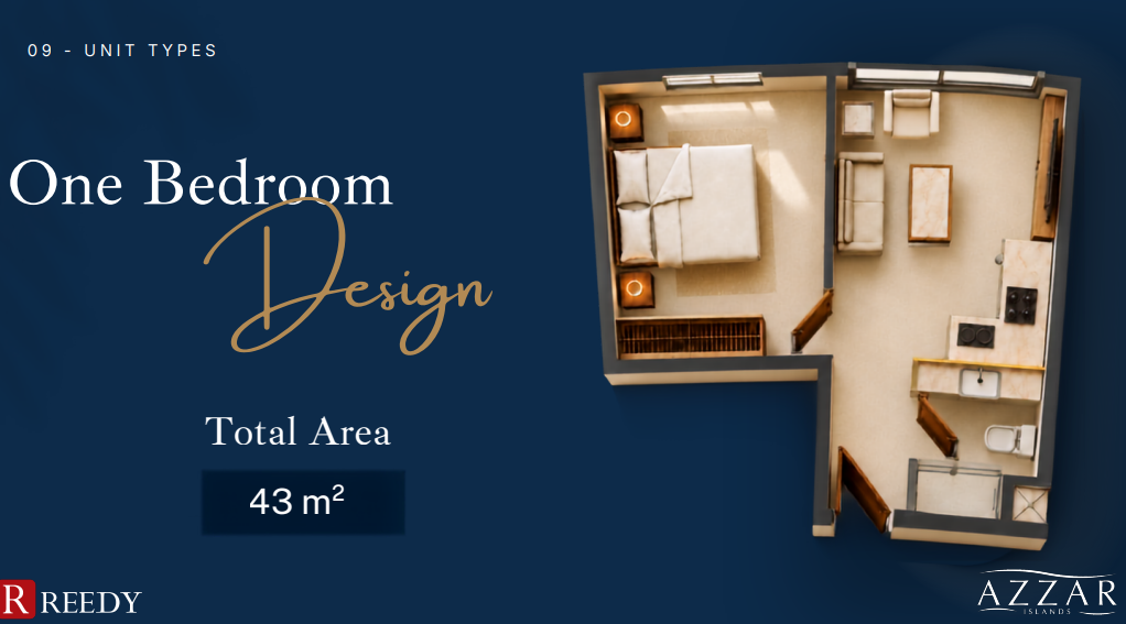 Floor plan for apartment at Azzar Island