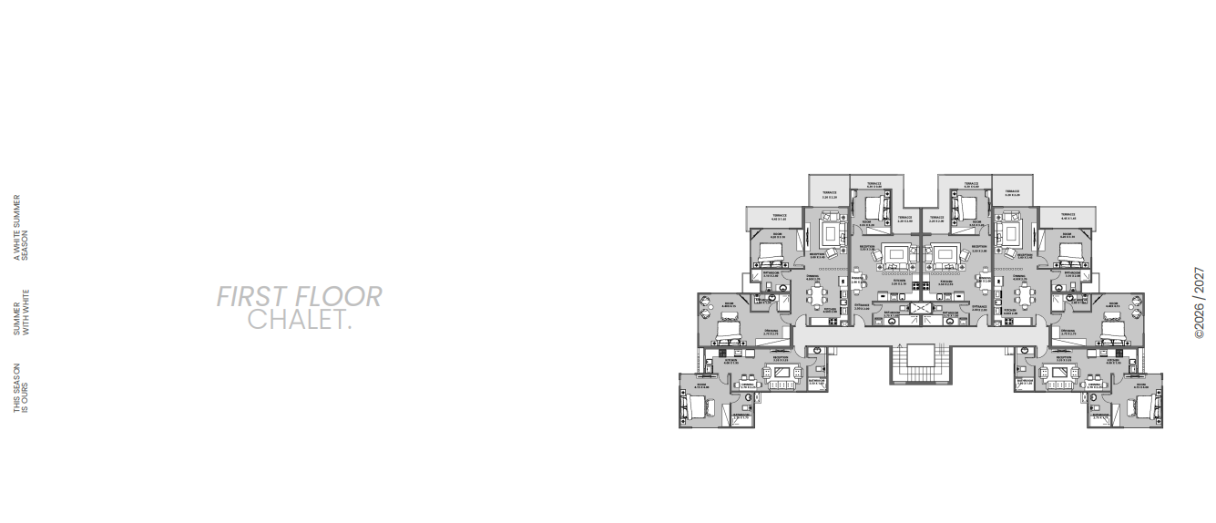 Floor plan for chalet at Direction White