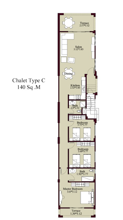 Floor plan for chalet at La Vista 6 -Phase 1