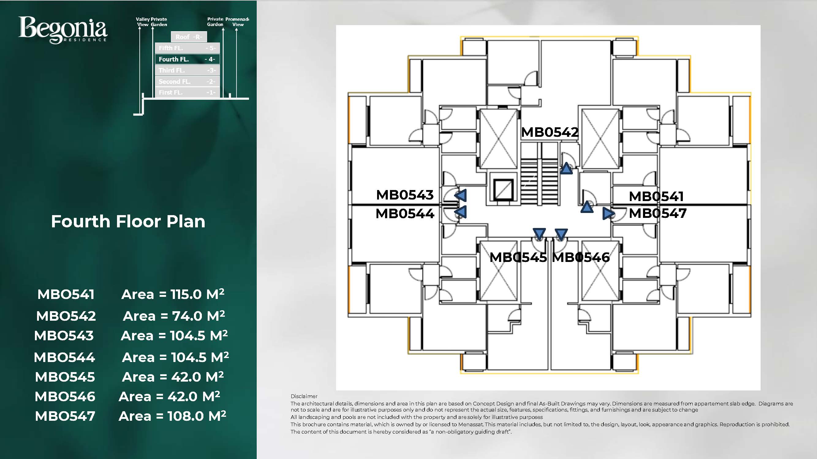 Floor plan for apartment at Begonia Residence