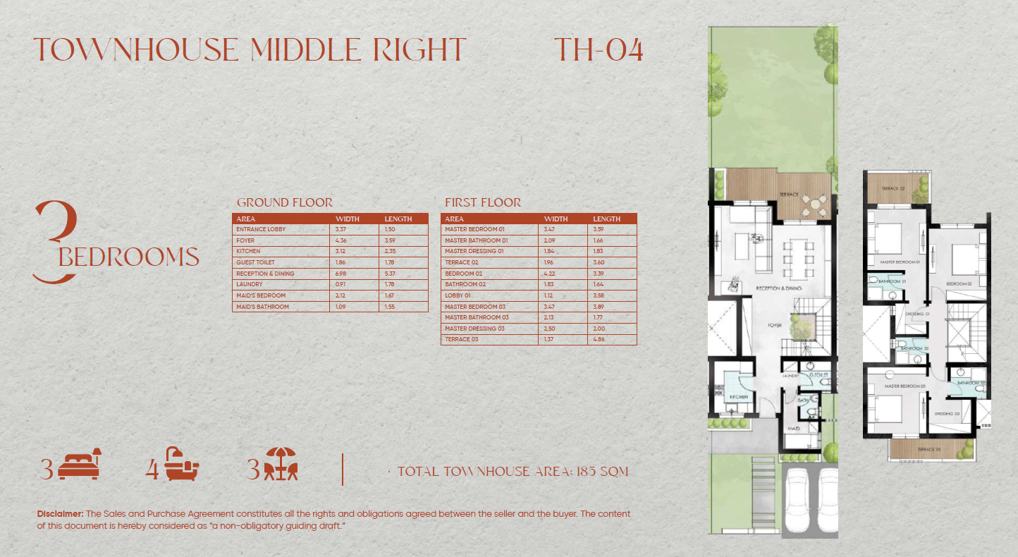 Floor plan for townhouse at Beit Al Bahr