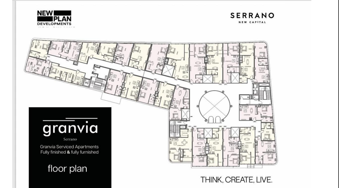Floor plan for studio at Granvia Mall Serrano