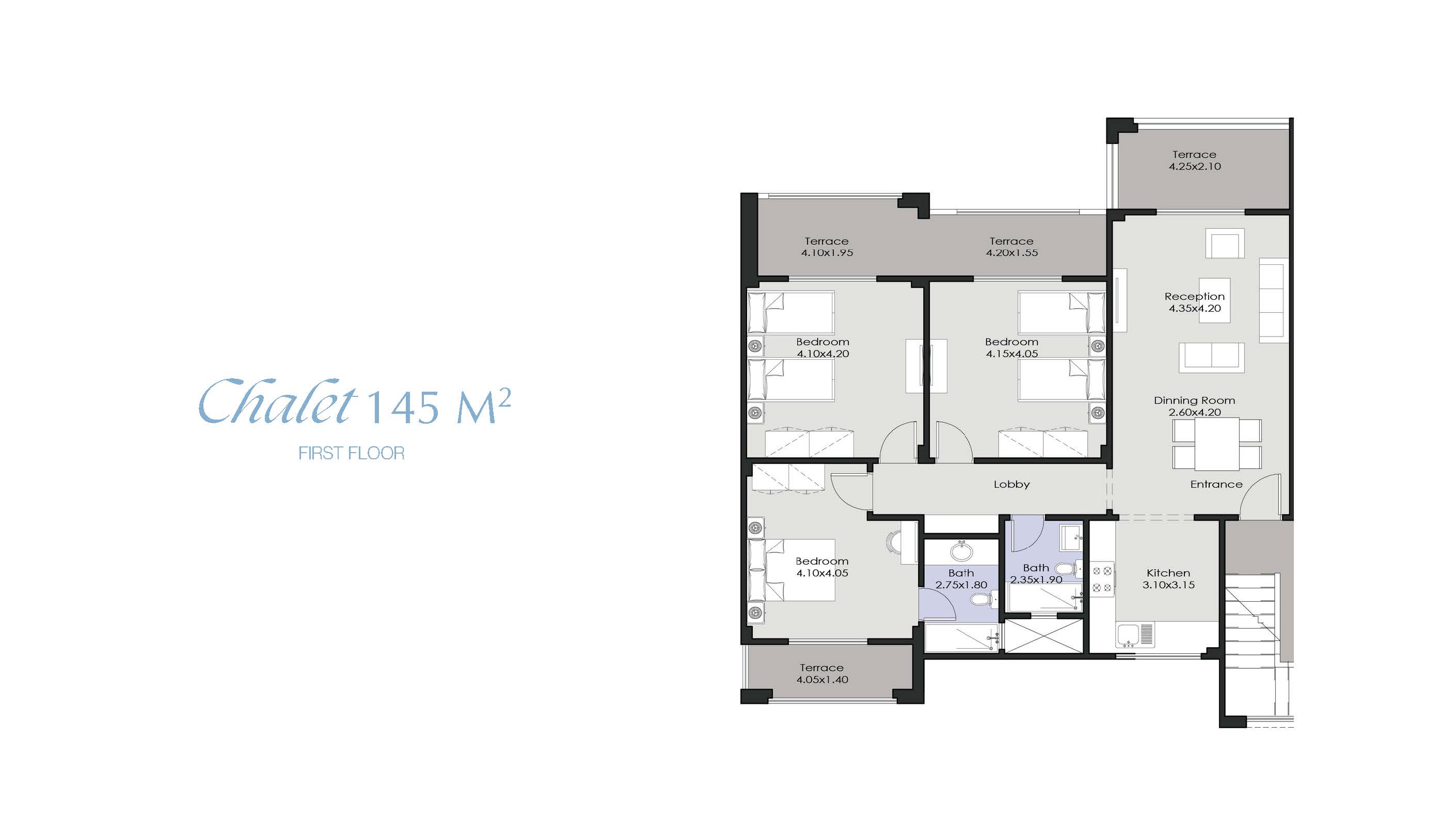 Floor plan for chalet at La Vista Ray