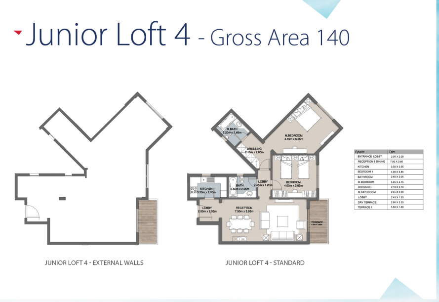 Floor plan for apartment at The Loft