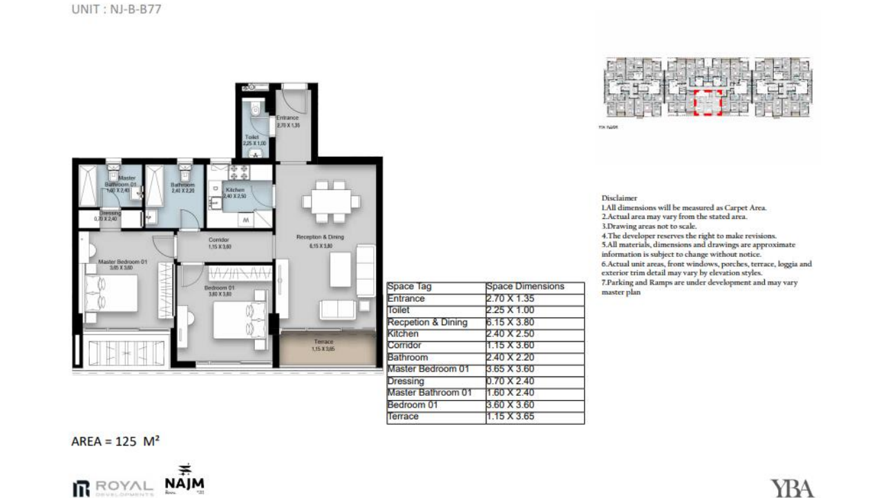 Floor plan for apartment at Najm