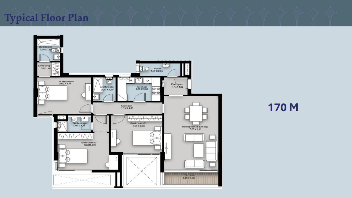 Floor plan for apartment at Najm