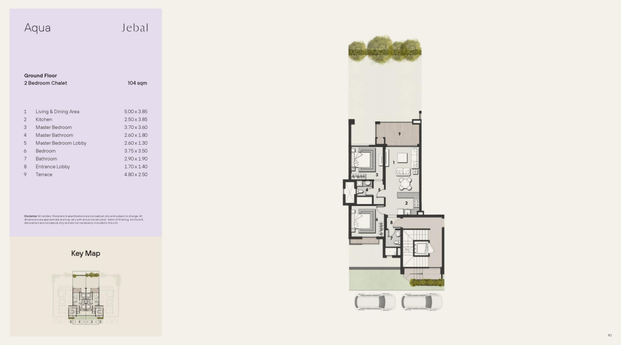 Floor plan for chalet at Jebal El Sokhna -Aqua zone