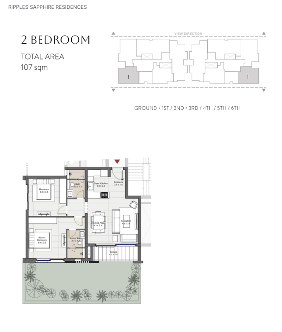 Floor plan for apartment at Sapphire Residence