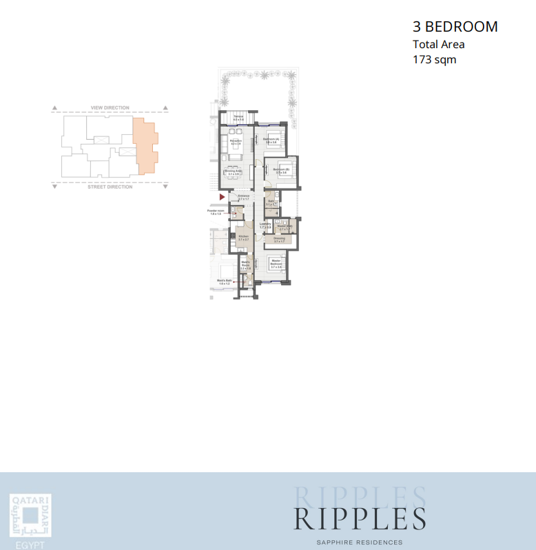 Floor plan for apartment at Sapphire Residence