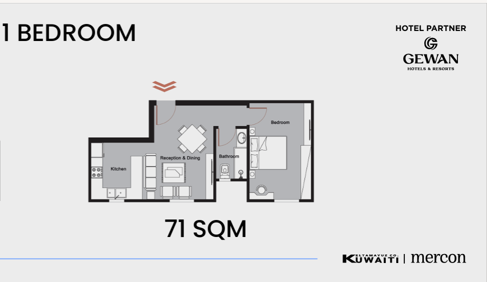 Floor plan for apartment at Riverton
