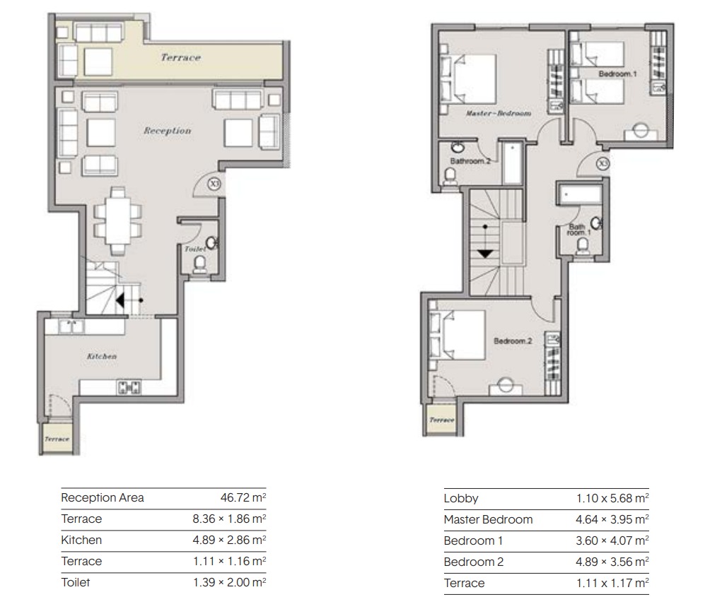 Floor plan for duplex at S2-Croons