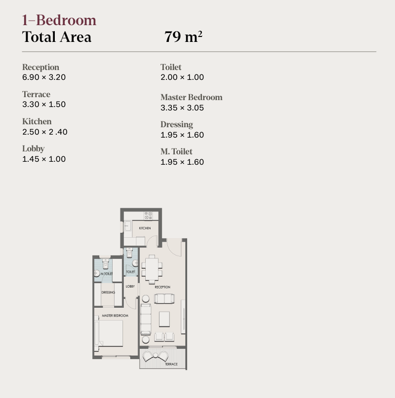 Floor plan for apartment at Selection - Telal East