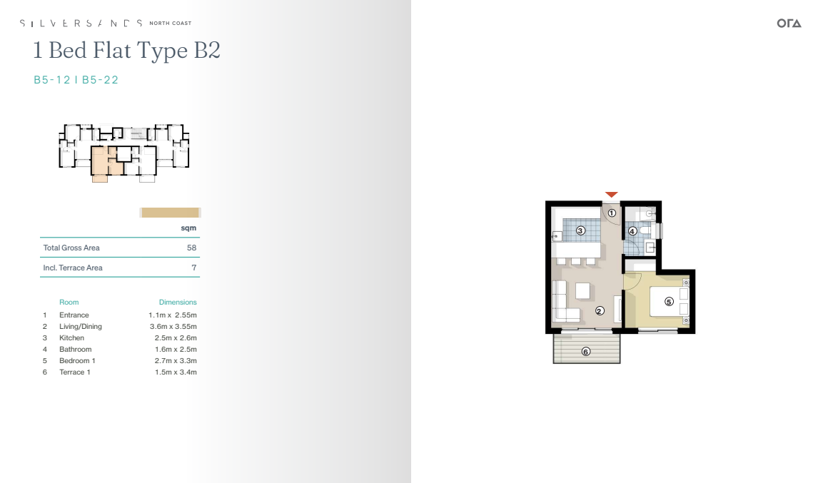 Floor plan for apartment at The Cove - Silversands