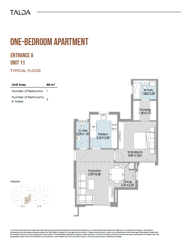 Floor plan for apartment at Talda