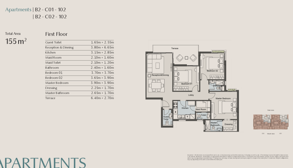 Floor plan for apartment at Vallis